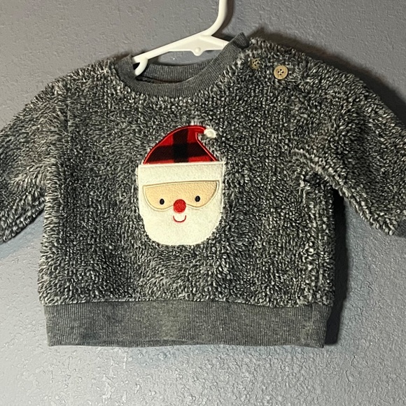 Bloomin Baby Fuzzy Christmas Sweater 0/3 Months Santa Clause Appliqué Soft - Picture 4 of 7